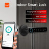 Tuya Biometric Fingerprint Smart Door Lock Electronic Digital Lock Password Keyless Security Door Handle Home