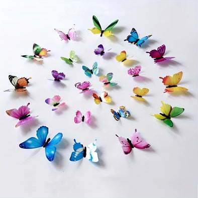 12Pcs Fashion 3D Luminous Butterfly Creative Wall Sticker For DIY Wall Stickers Modern Wall Art Home Decorations DIY