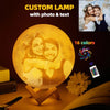 Personalized 3D Printing Moon Lamp Customized with Photo and Text | USB Rechargeable Night Light for Birthday, Mother's Day, Anniversary