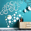 3D Mirror Wall Sticker Self-Adhesive Circular Acrylic Mirror Decals DIY Removable Background Living Room Decoration Wall Sticker