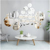 3D Mirror Wall Sticker Self-Adhesive Circular Acrylic Mirror Decals DIY Removable Background Living Room Decoration Wall Sticker