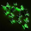 12Pcs Fashion 3D Luminous Butterfly Creative Wall Sticker For DIY Wall Stickers Modern Wall Art Home Decorations DIY