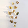 12Pcs Fashion 3D Hollow Butterfly Creative Wall Sticker - Modern Wall Art Home Decorations DIY