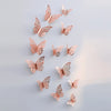 12Pcs Fashion 3D Hollow Butterfly Creative Wall Sticker - Modern Wall Art Home Decorations DIY