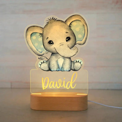 Custom Name Animal Night Light | Personalized Acrylic Lamp for Baby Kids Bedroom Decor | Neonate Birthday Gift