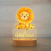 Custom Name Animal Night Light | Personalized Acrylic Lamp for Baby Kids Bedroom Decor | Neonate Birthday Gift