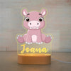 Custom Name Animal Night Light | Personalized Acrylic Lamp for Baby Kids Bedroom Decor | Neonate Birthday Gift