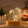 Personalized Acrylic Lamp with Custom Photo and Text | Night Light USB Wooden Base | Wedding Mother's Day Party Gift for Home Decor